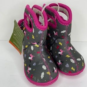 Baby BOGS Grey Winter Waterproof Boots Baby 4 US